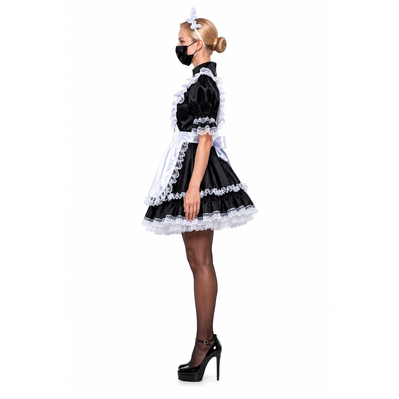 black satin dress G2337