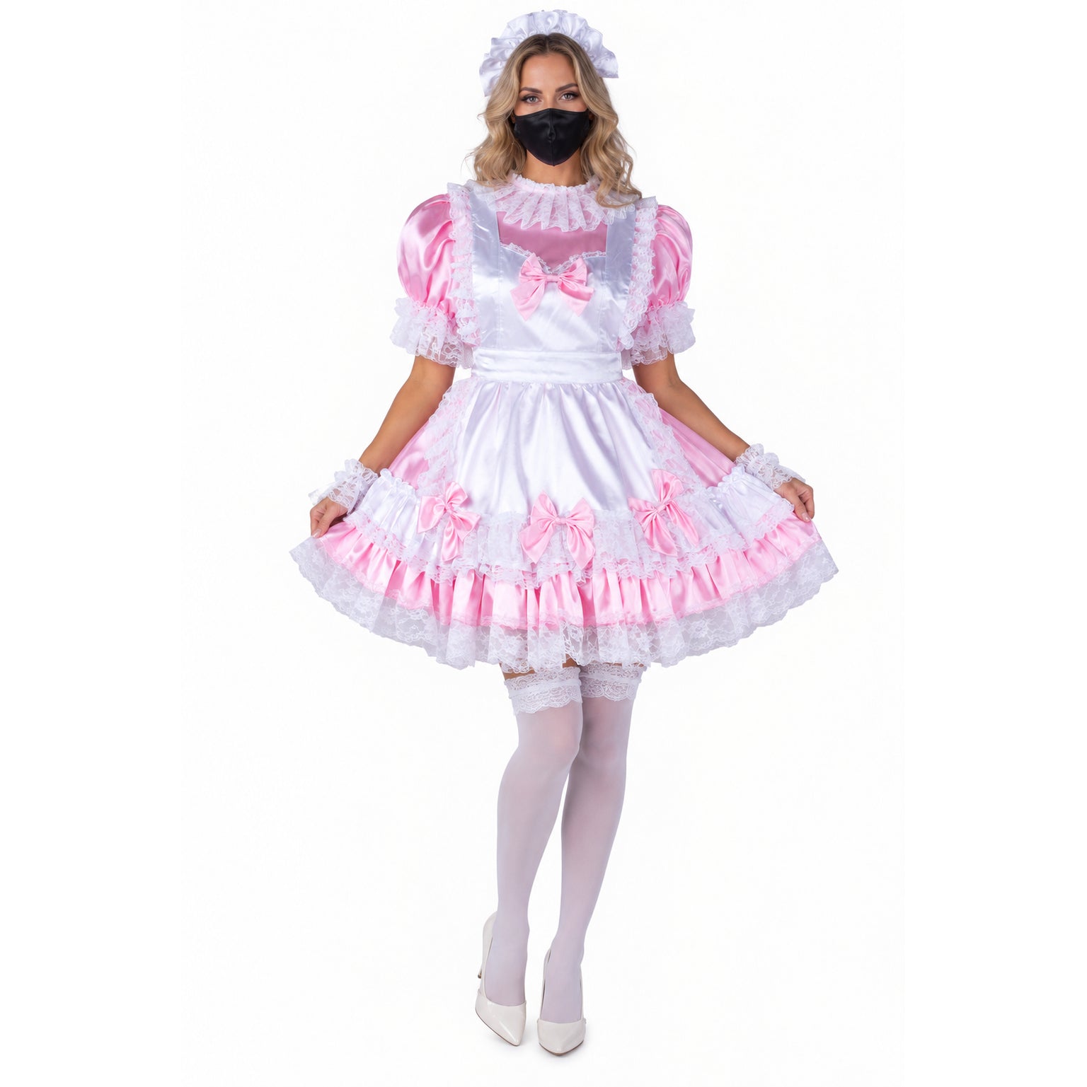 pink satin dress G2338