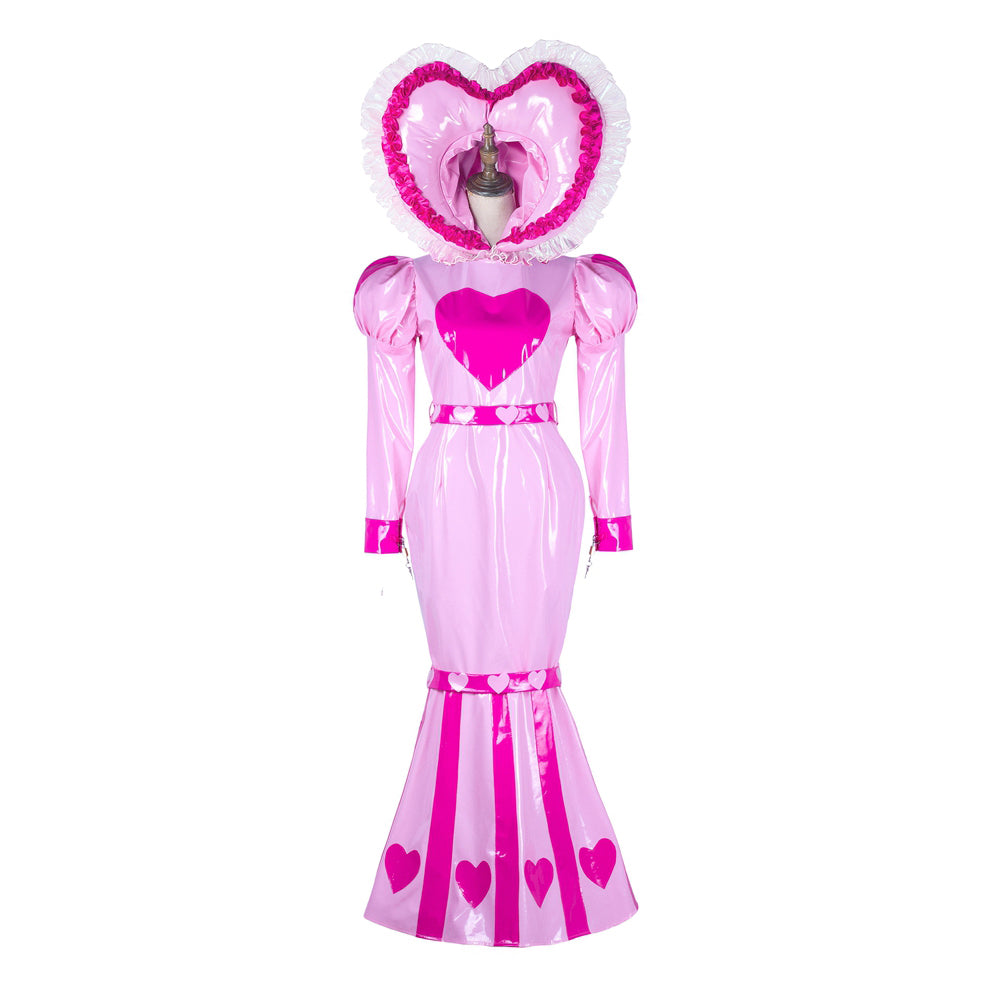 pink thin pvc dress G2339
