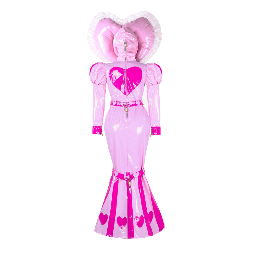 pink thin pvc dress G2339