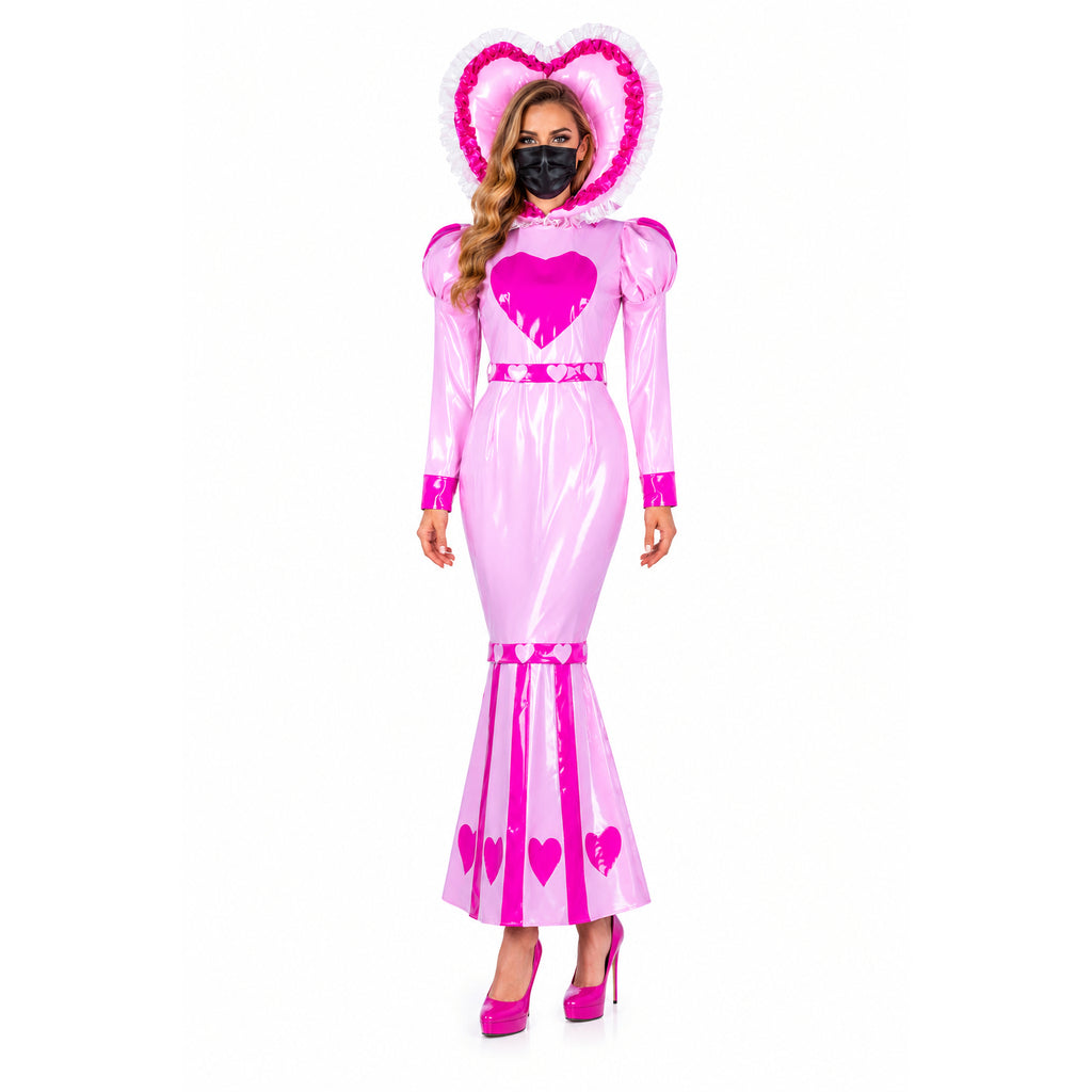 pink thin pvc dress G2339