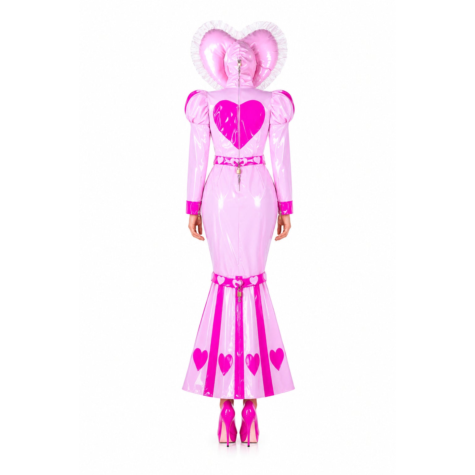 pink thin pvc dress G2339