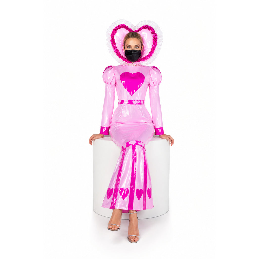 pink thin pvc dress G2339