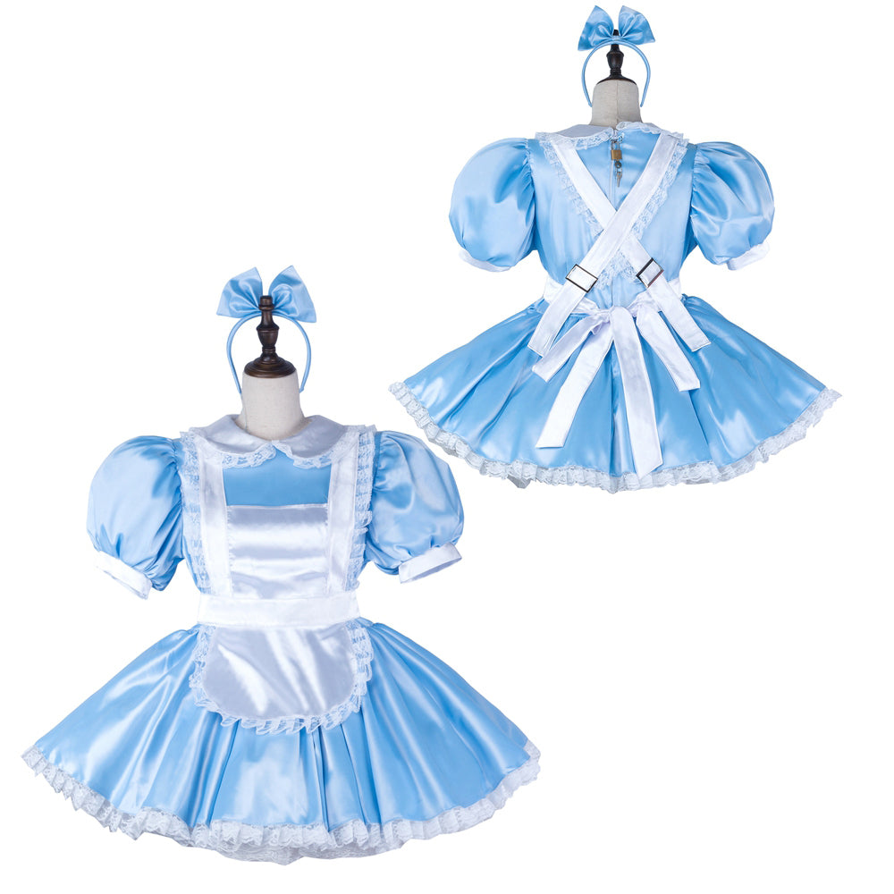 baby blue satin dress G2340