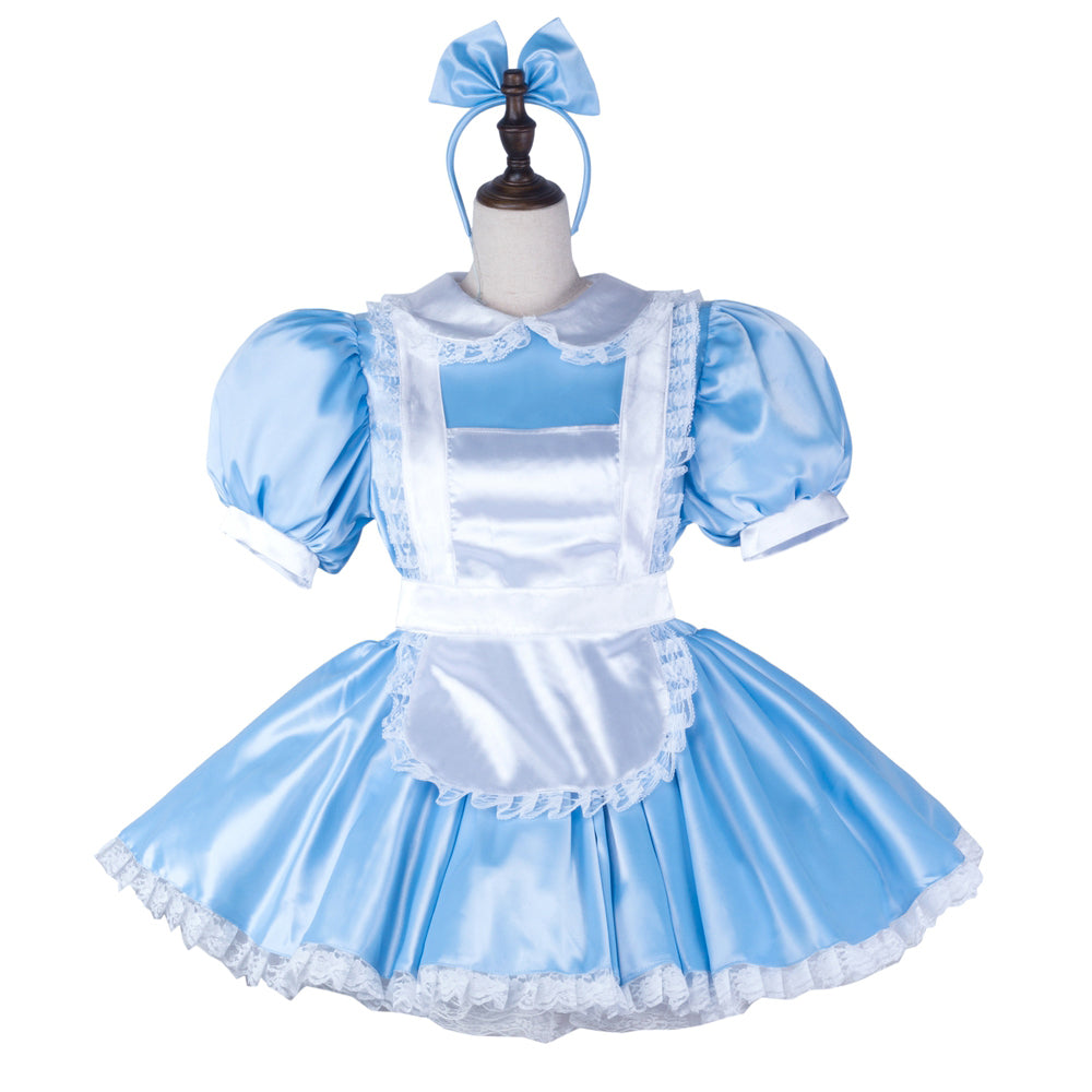 baby blue satin dress G2340