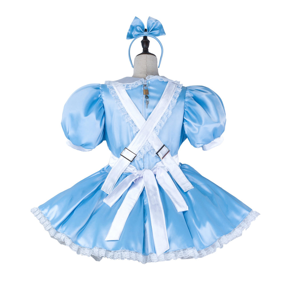 baby blue satin dress G2340