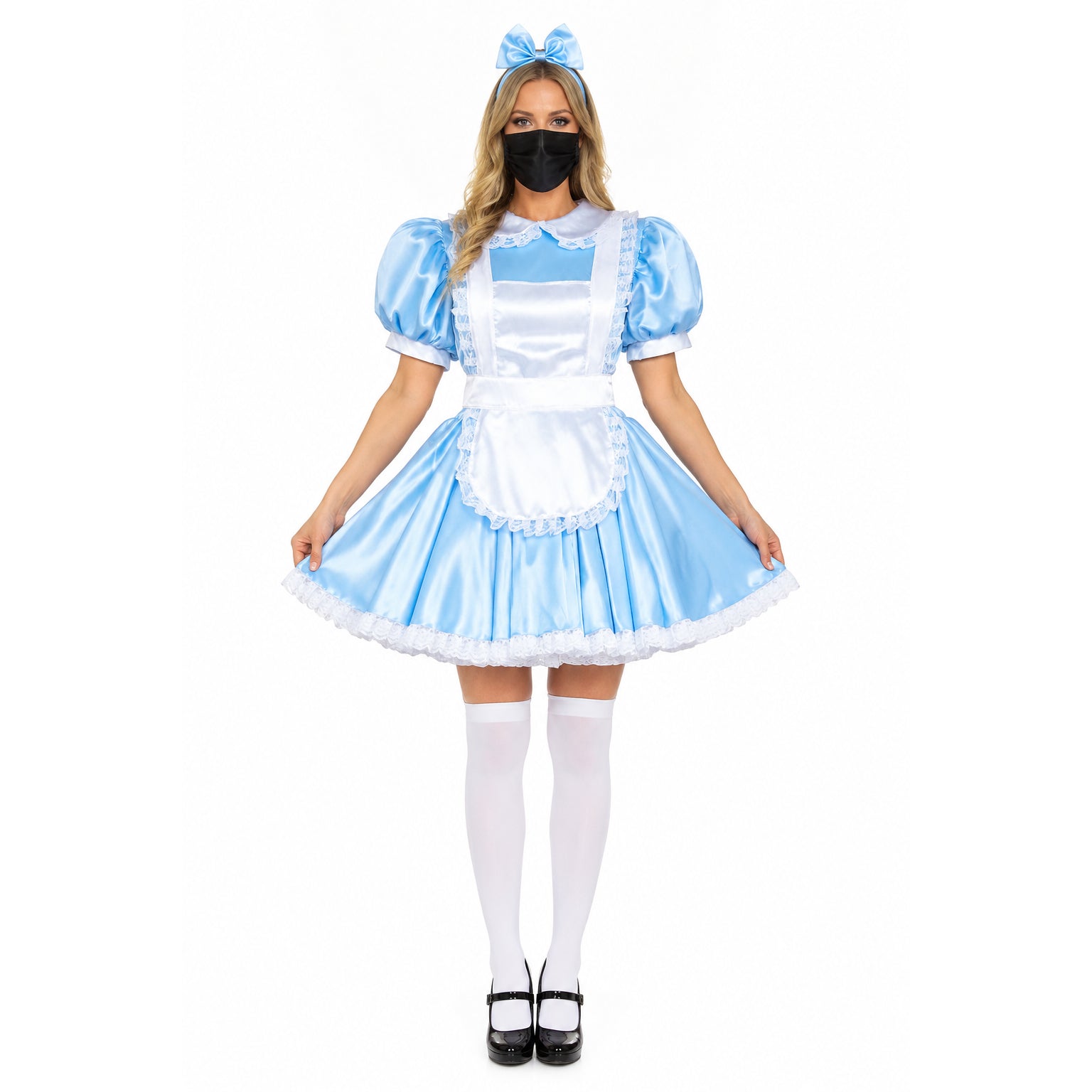 baby blue satin dress G2340