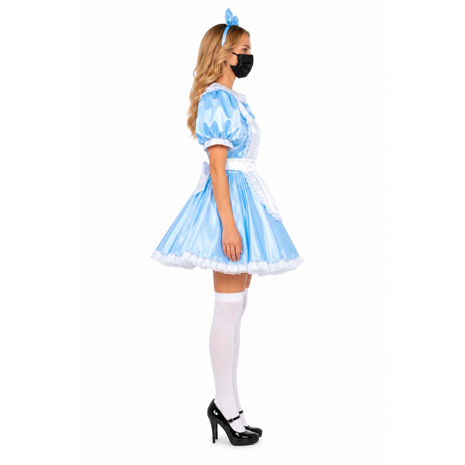 baby blue satin dress G2340