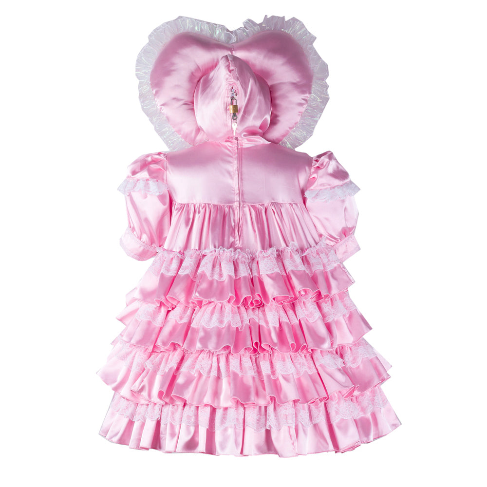 pink satin dress G2343