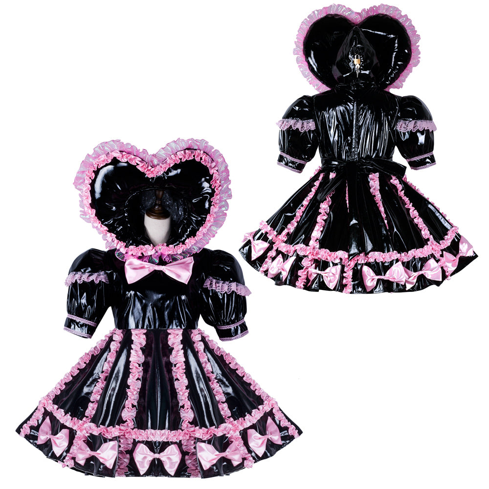 black thin pvc dress G2347