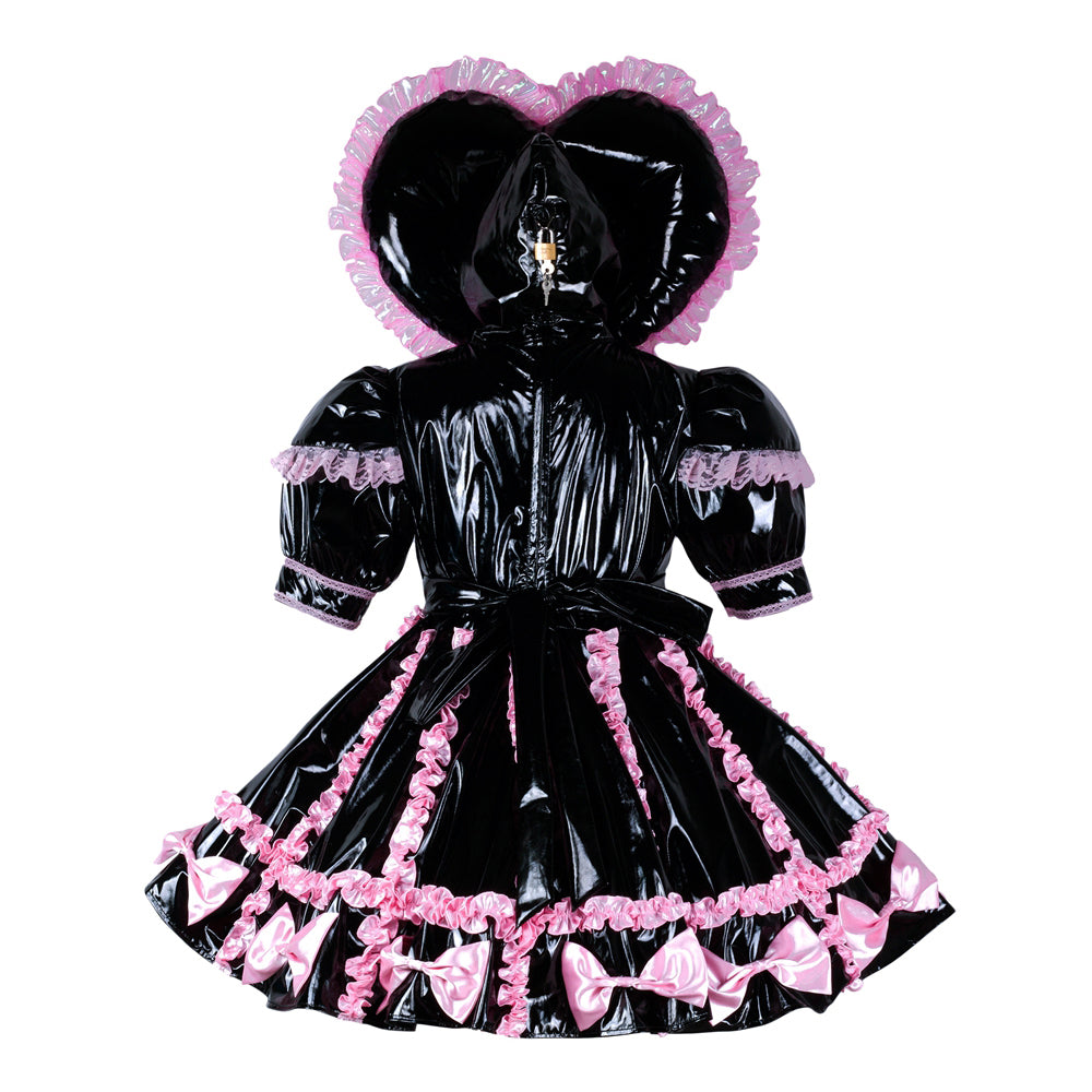 black thin pvc dress G2347