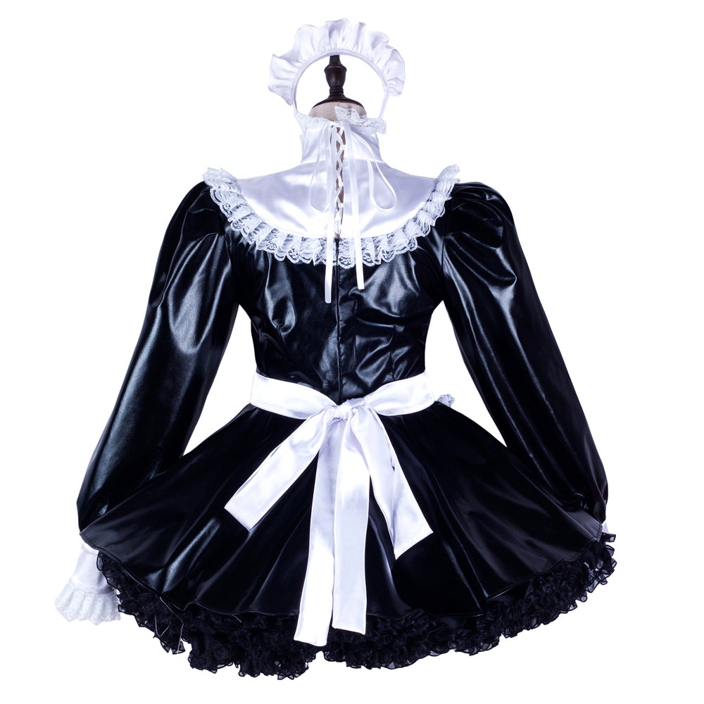 black thin pvc dress G2348