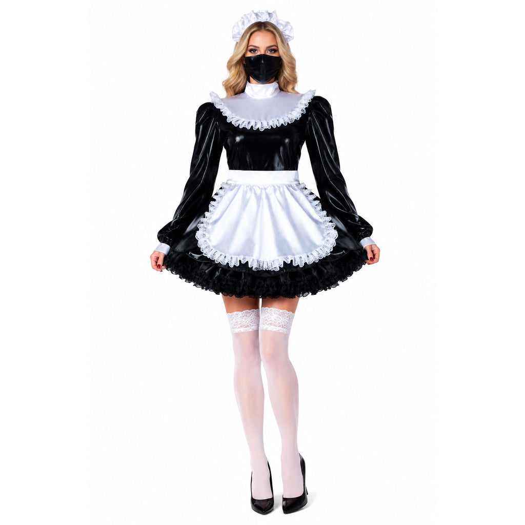 black thin pvc dress G2348
