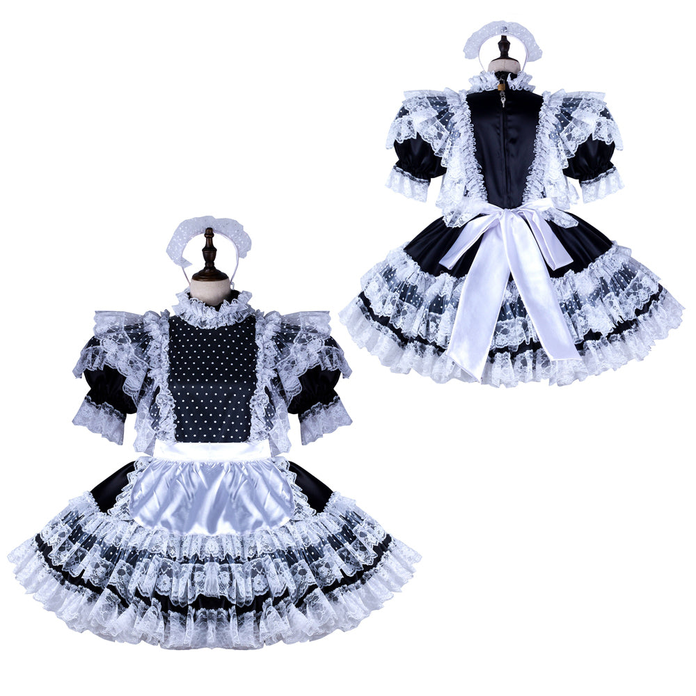 black satin dress G2349