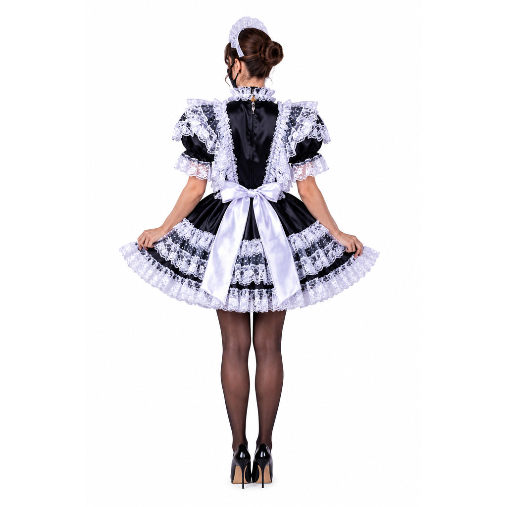 black satin dress G2349