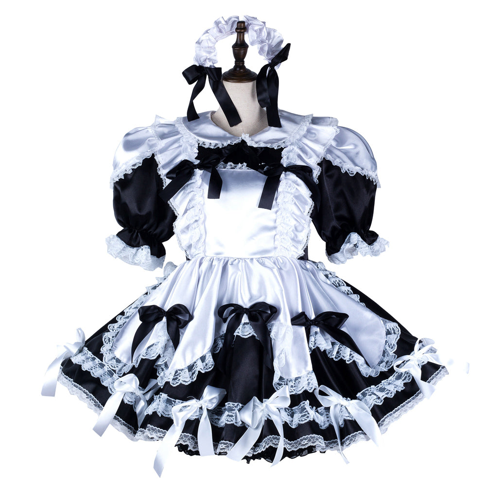 black satin dress G2350