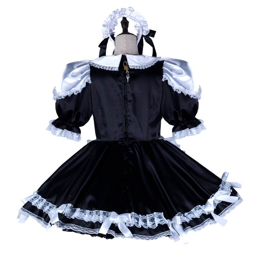 black satin dress G2350