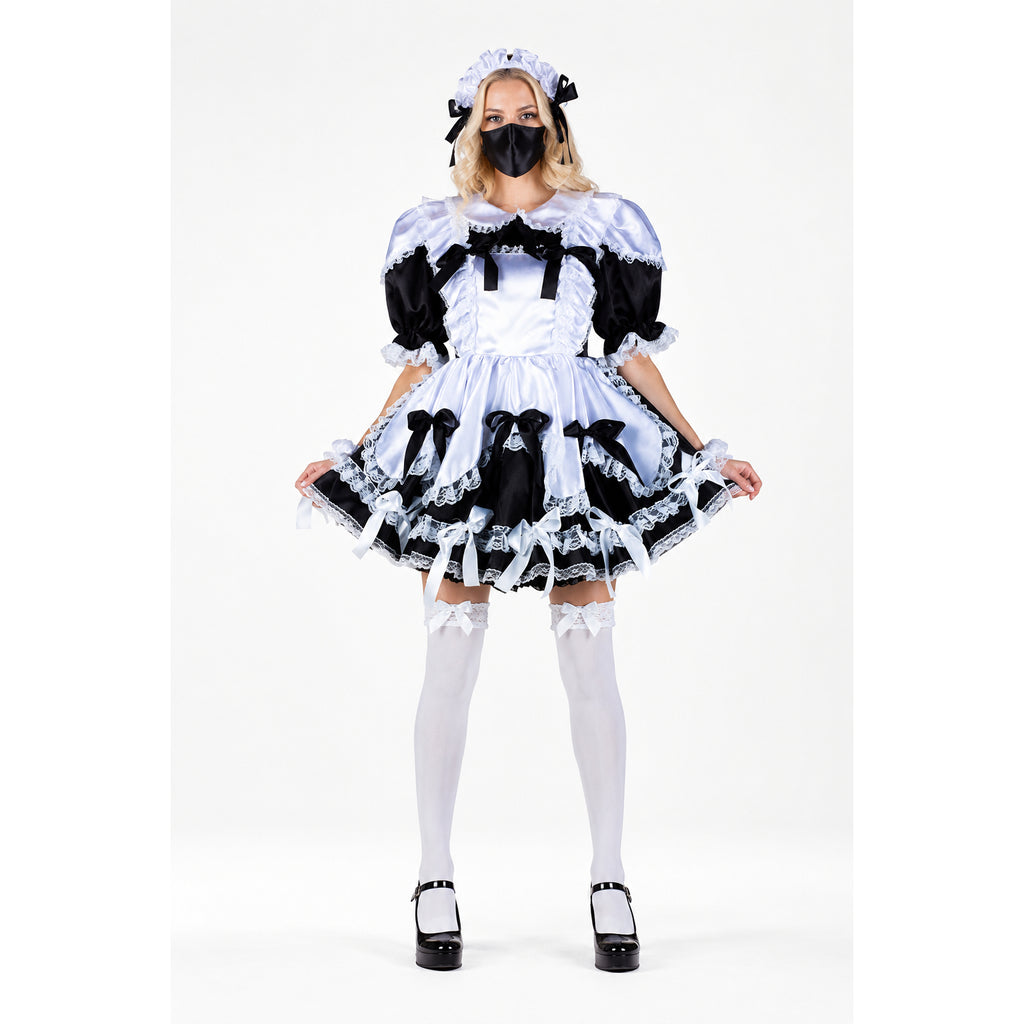 black satin dress G2350