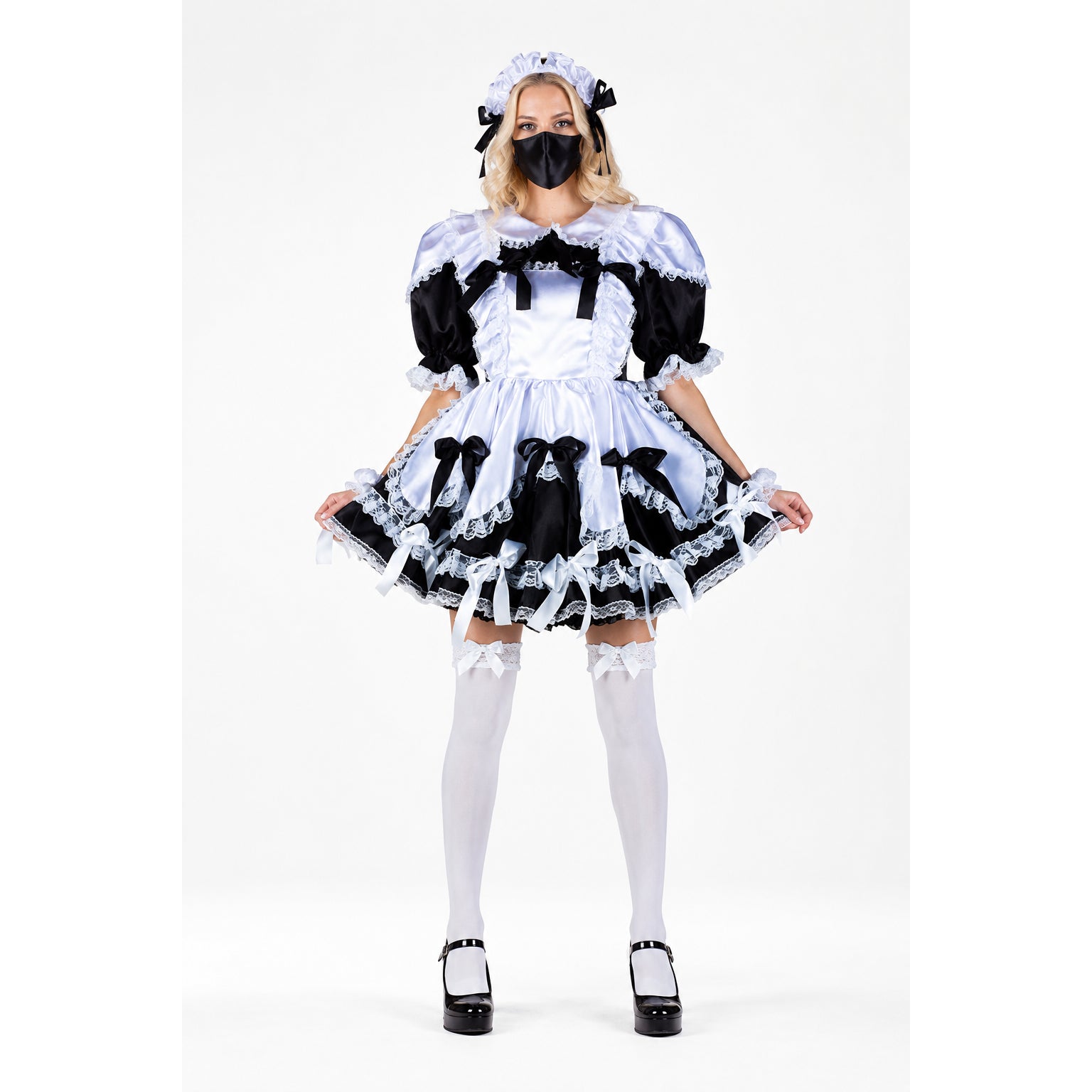 black satin dress G2350