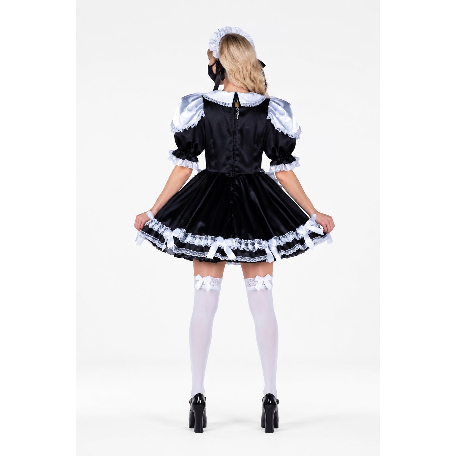 black satin dress G2350