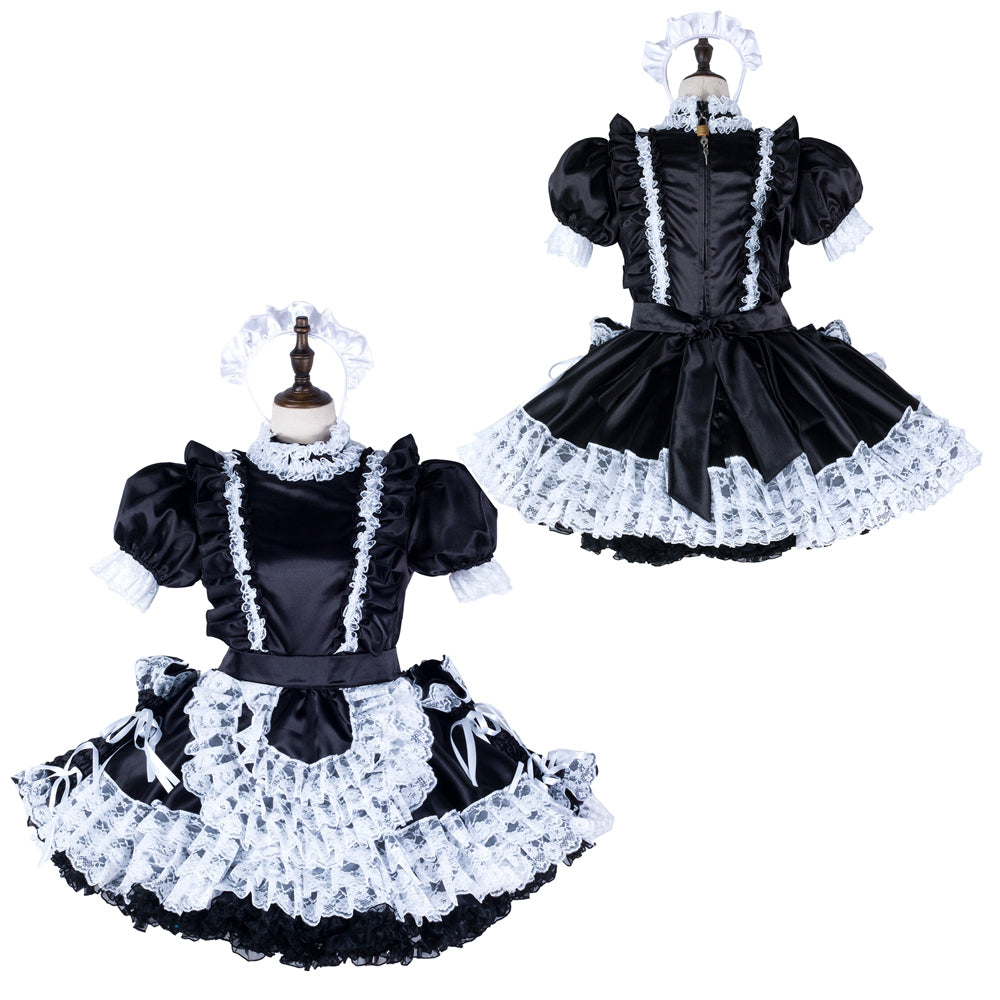 black satin dress G2351