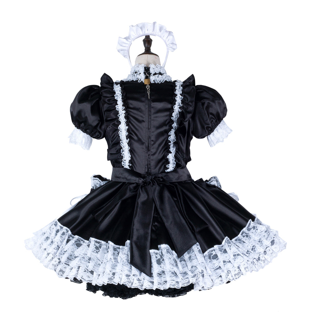 black satin dress G2351