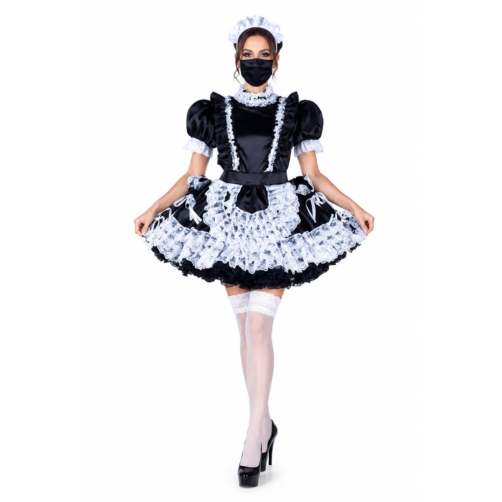 black satin dress G2351
