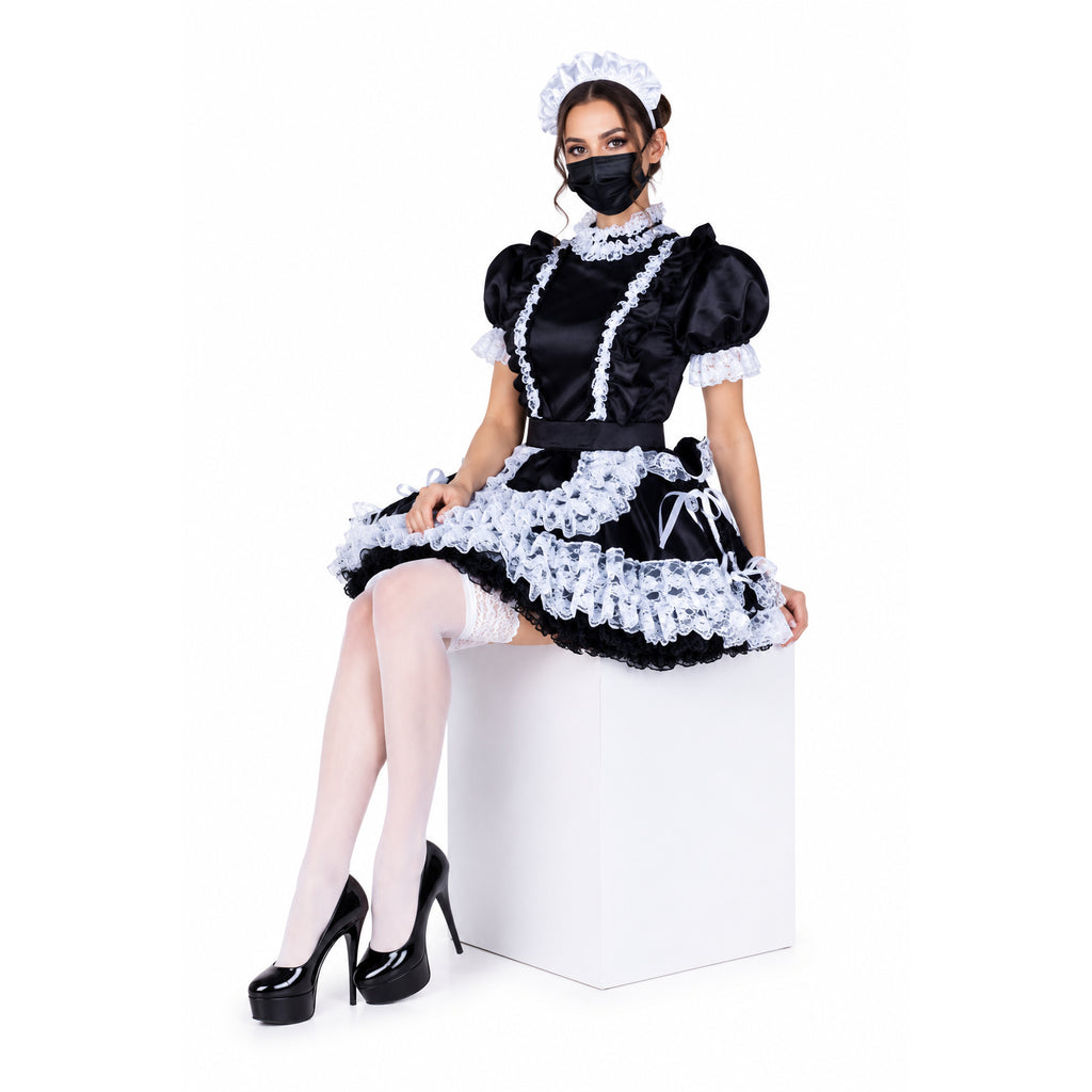 black satin dress G2351