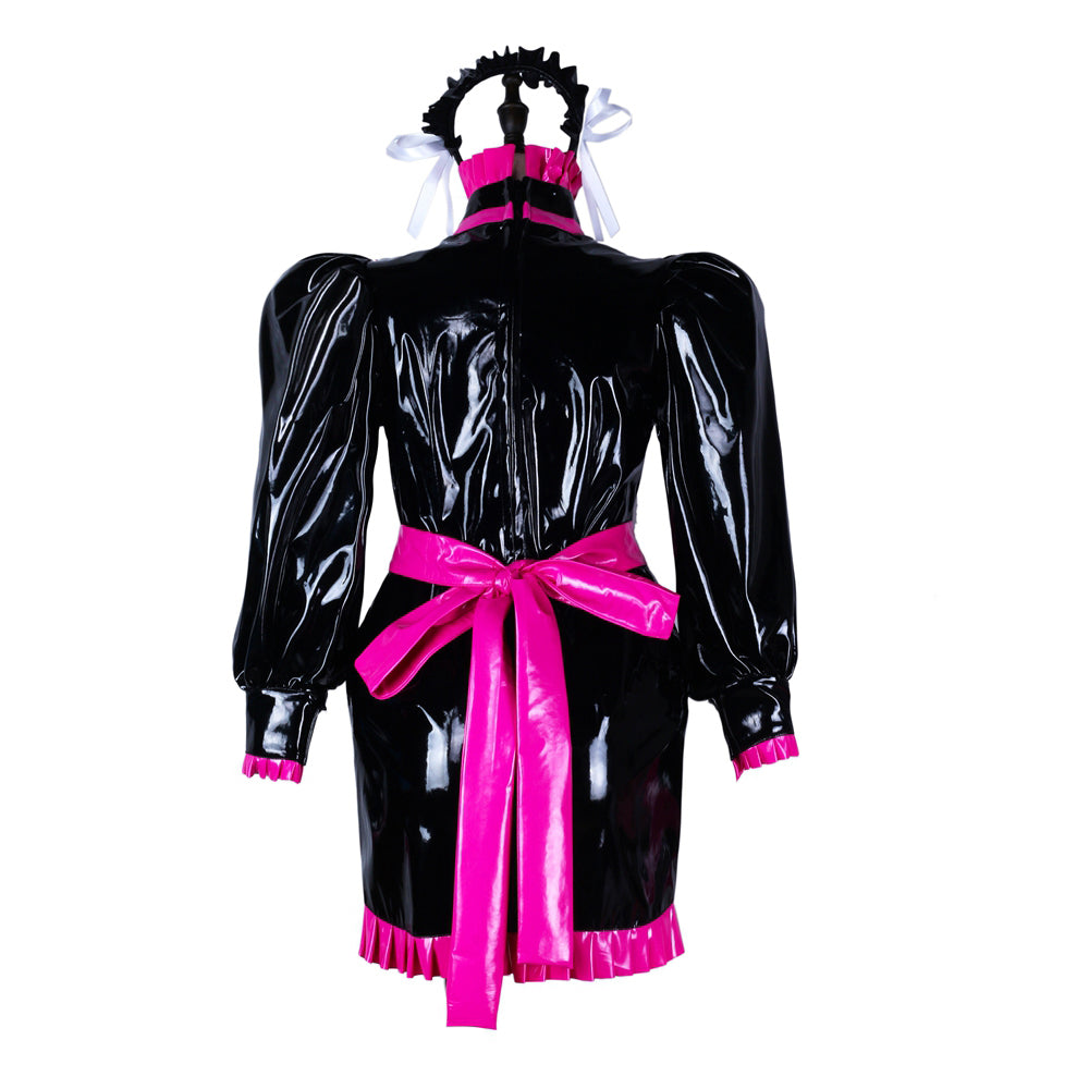 black heavy pvc dress G2353