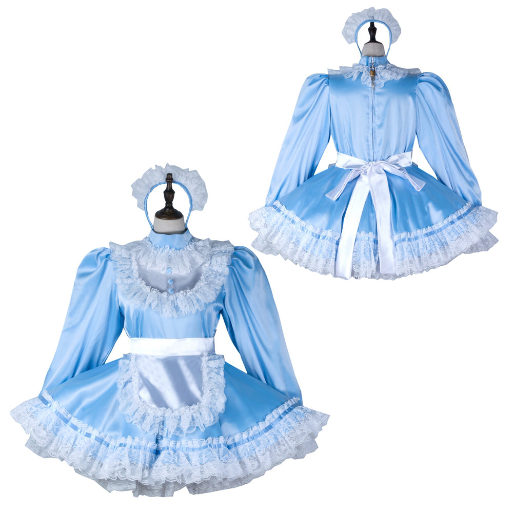 baby blue satin dress G2357