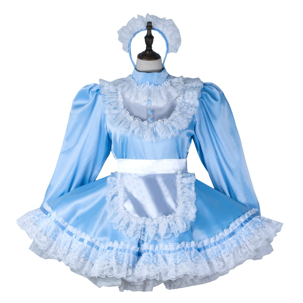 baby blue satin dress G2357