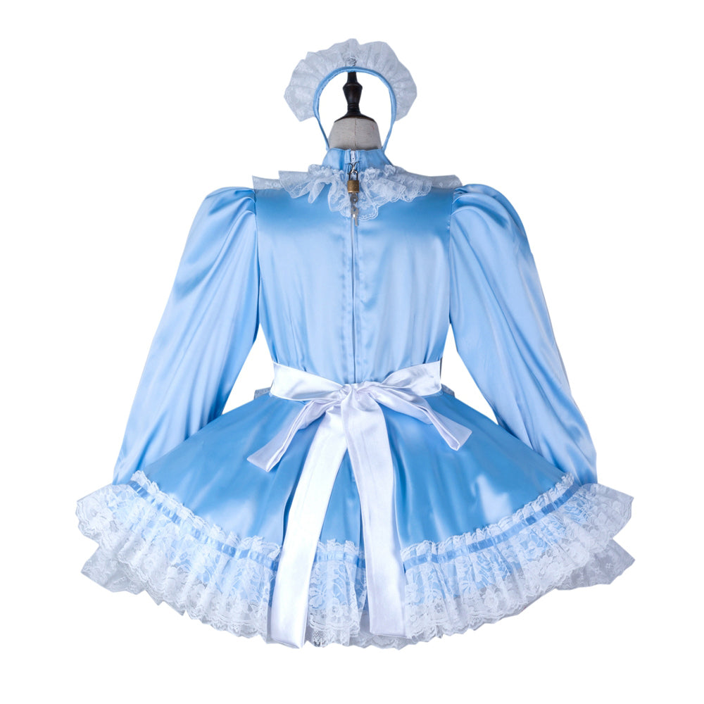baby blue satin dress G2357
