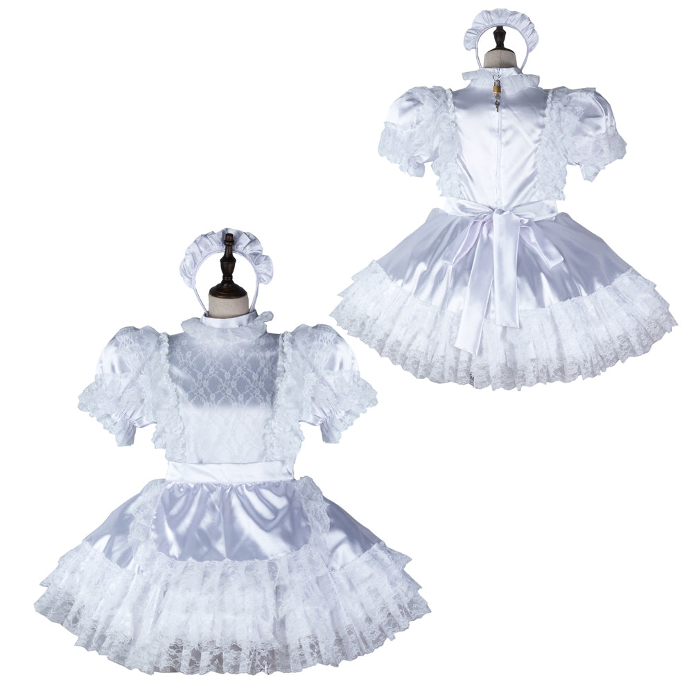 white satin dress G2358