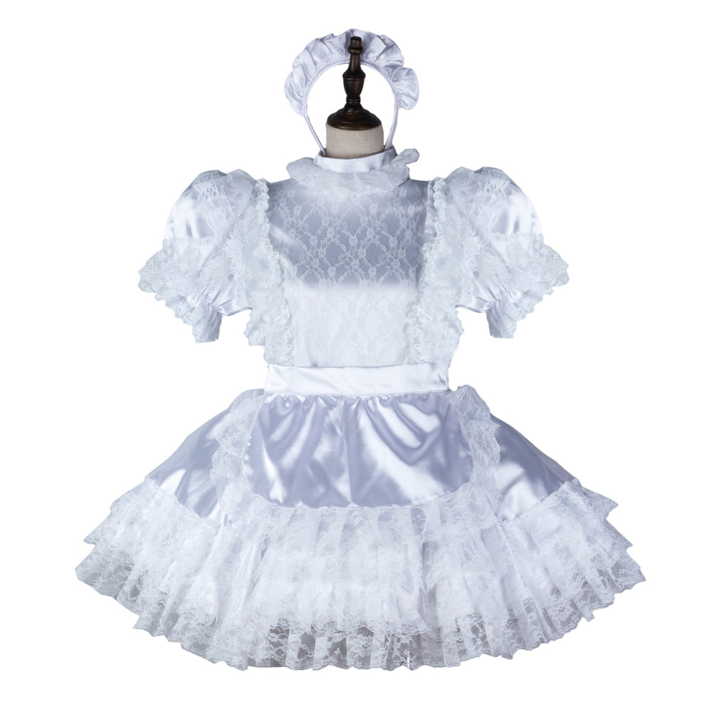white satin dress G2358