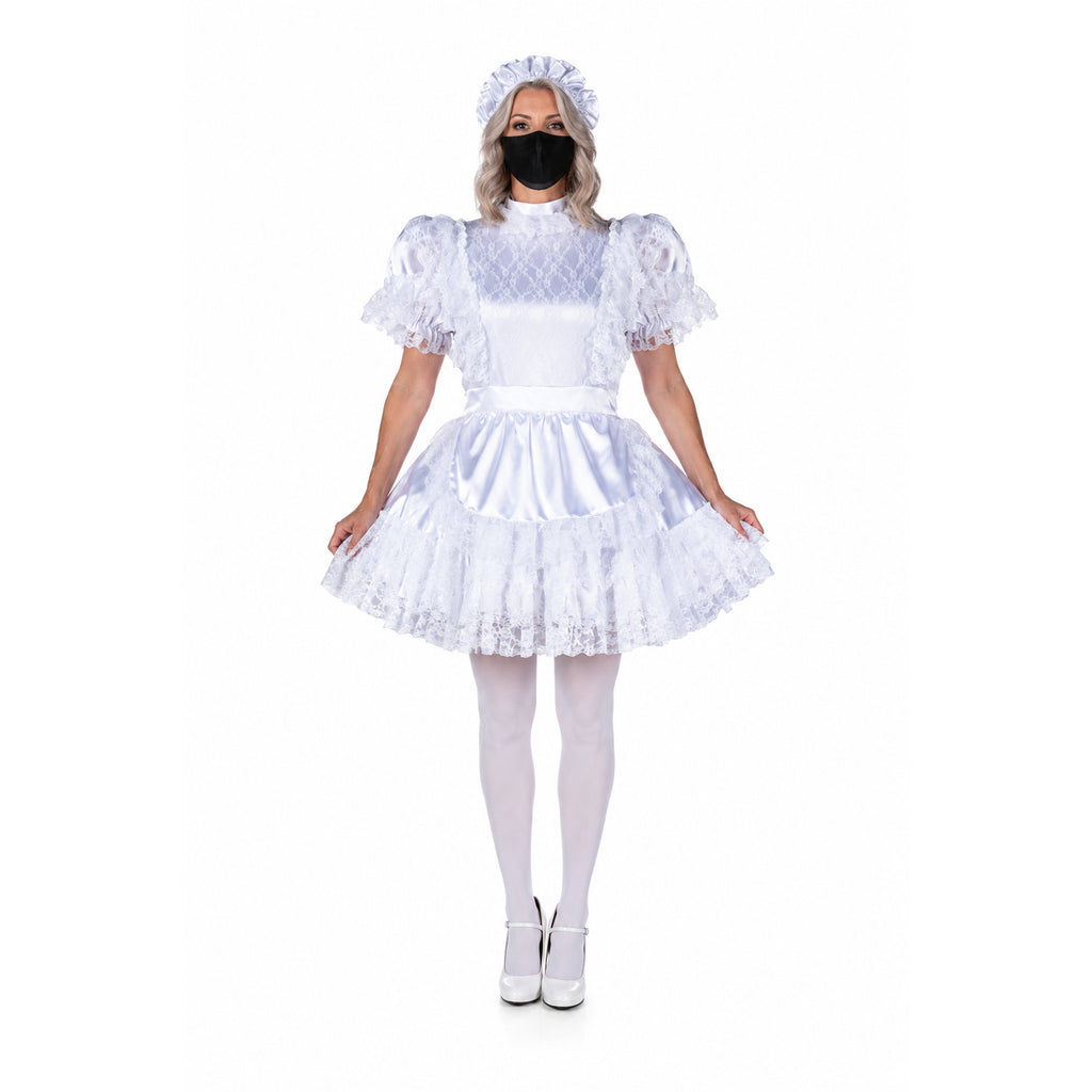 white satin dress G2358