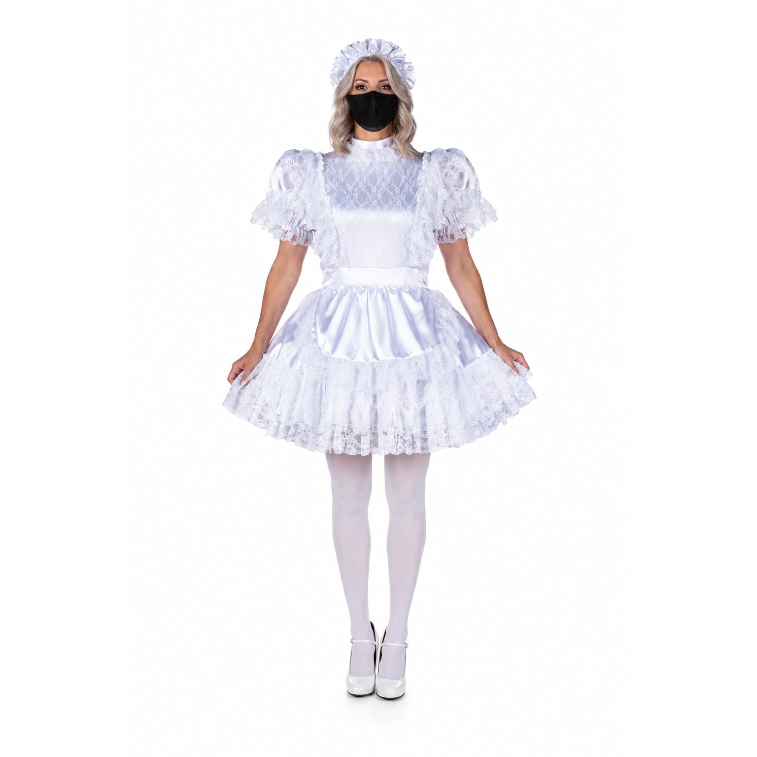 white satin dress G2358