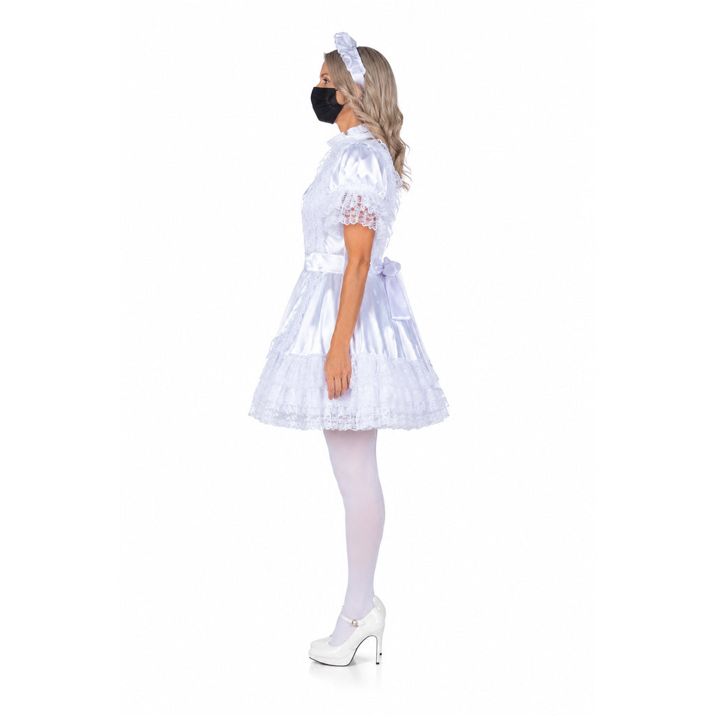 white satin dress G2358