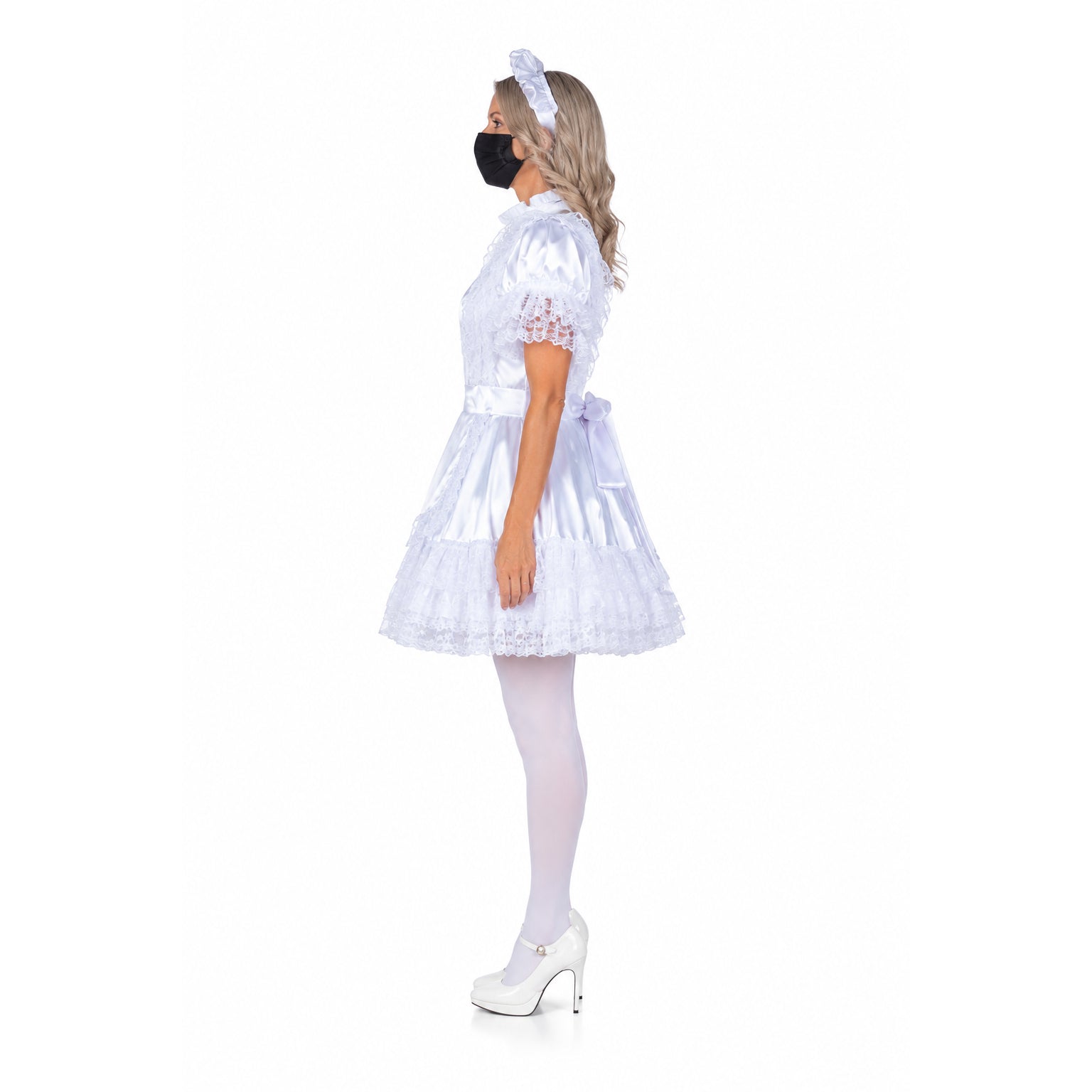 white satin dress G2358