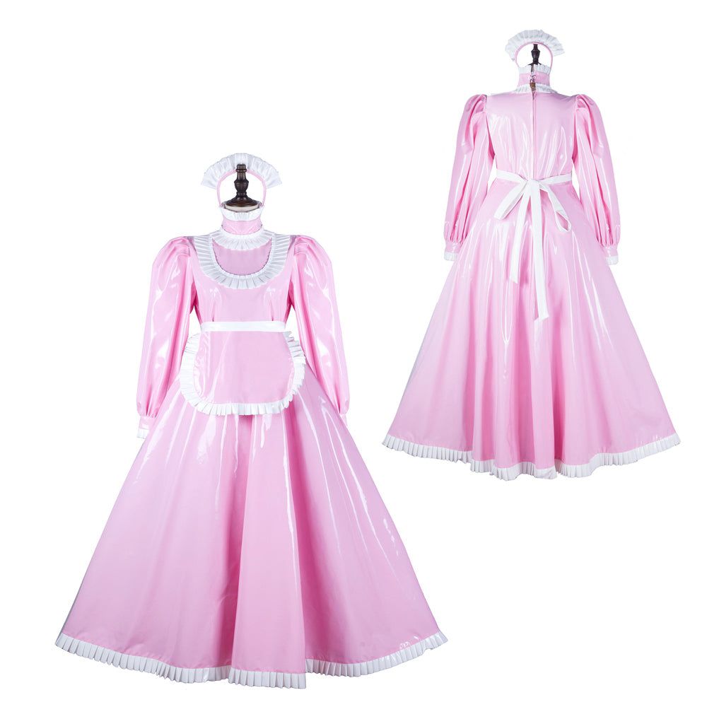pink thin pvc dress G2359