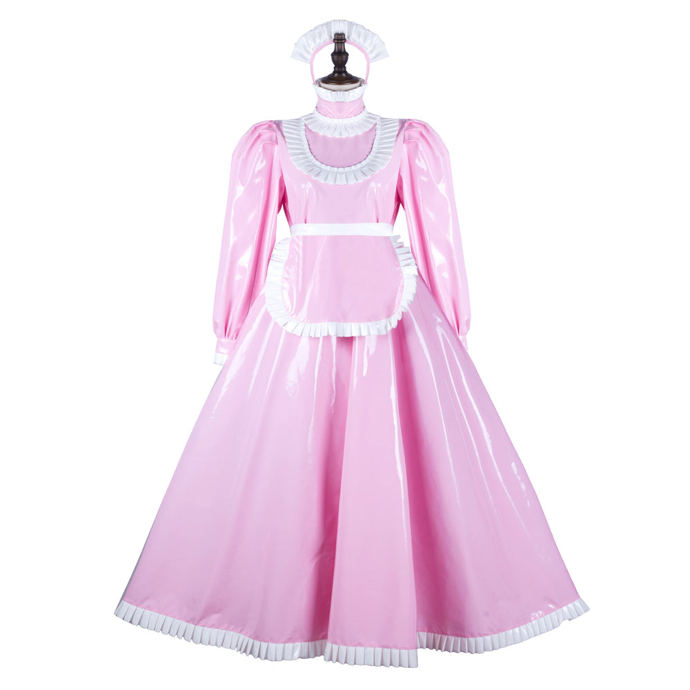 pink thin pvc dress G2359