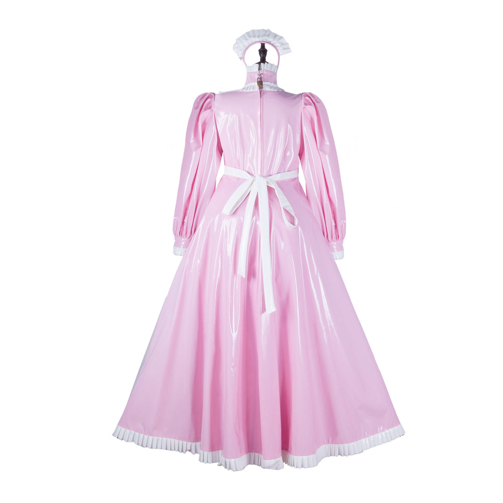pink thin pvc dress G2359