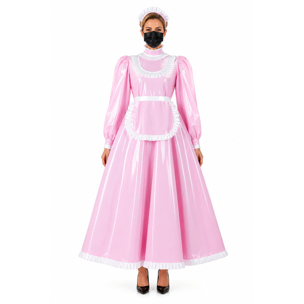 pink thin pvc dress G2359