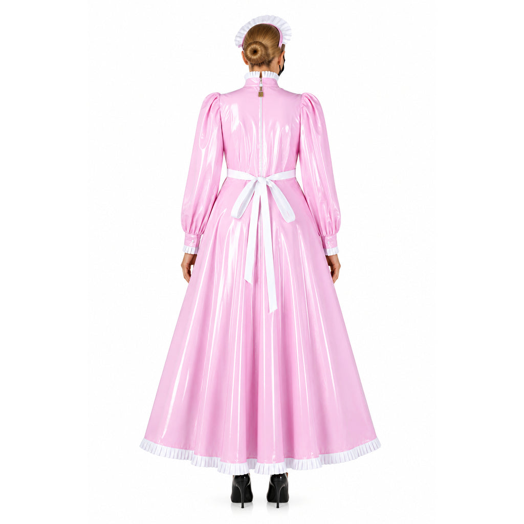 pink thin pvc dress G2359