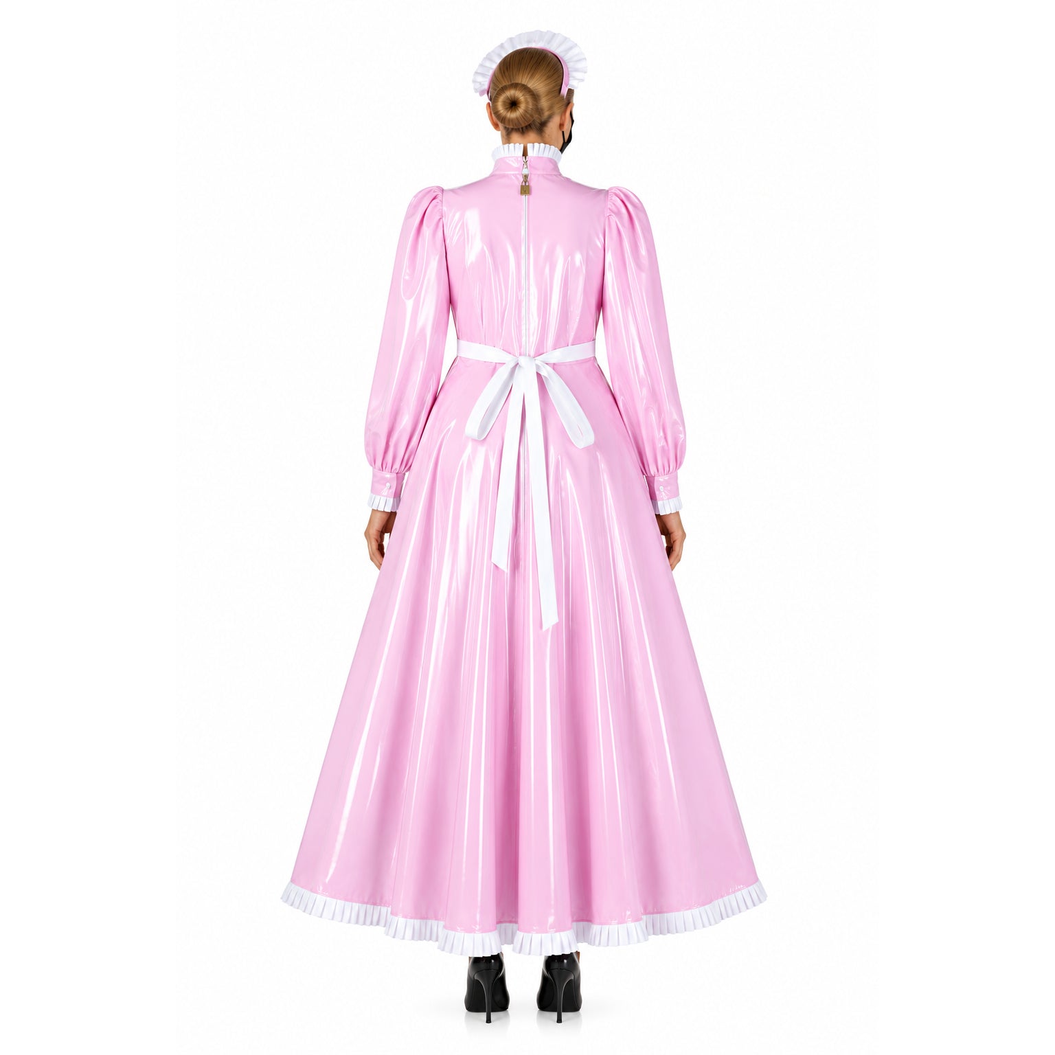 pink thin pvc dress G2359