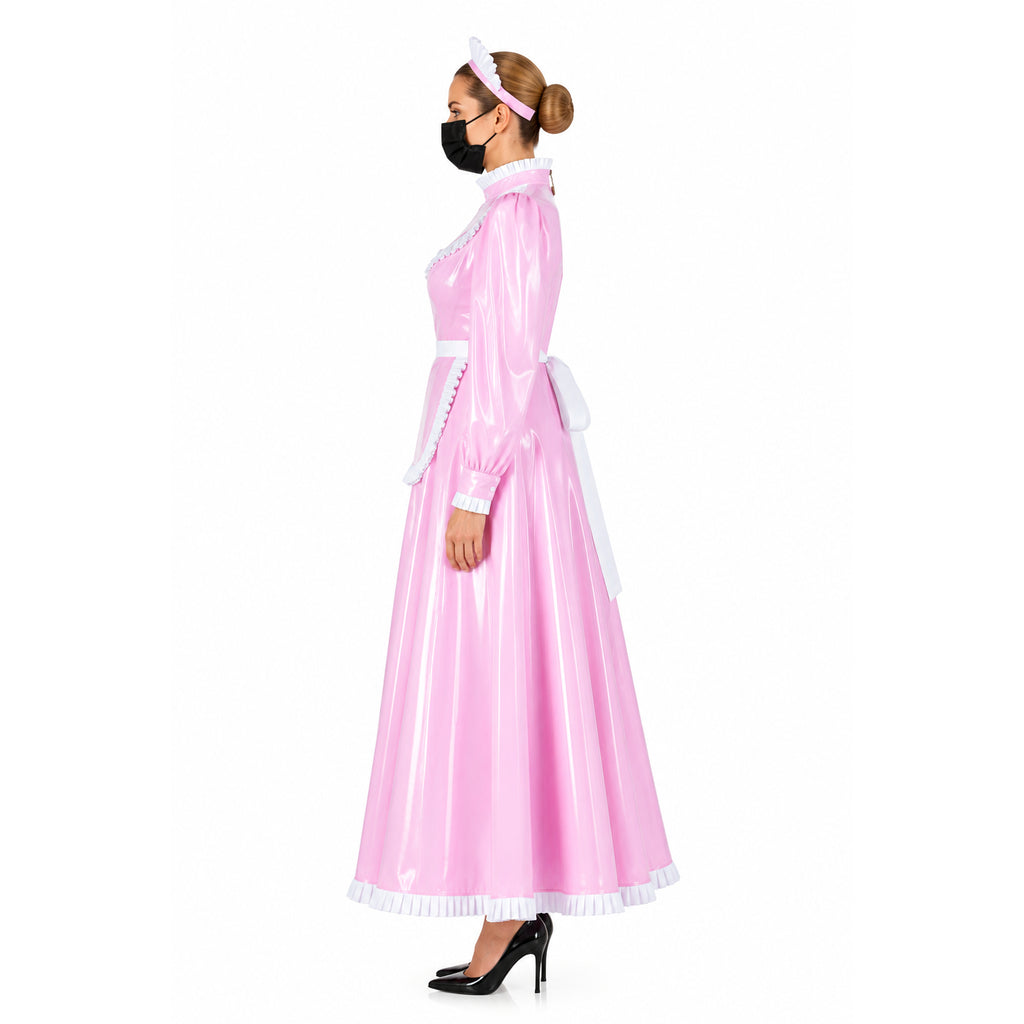pink thin pvc dress G2359