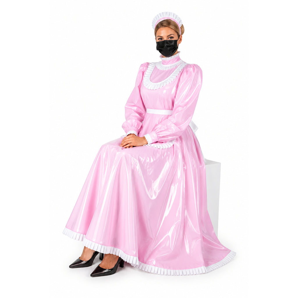 pink thin pvc dress G2359