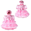 pink satin organza dress G2363