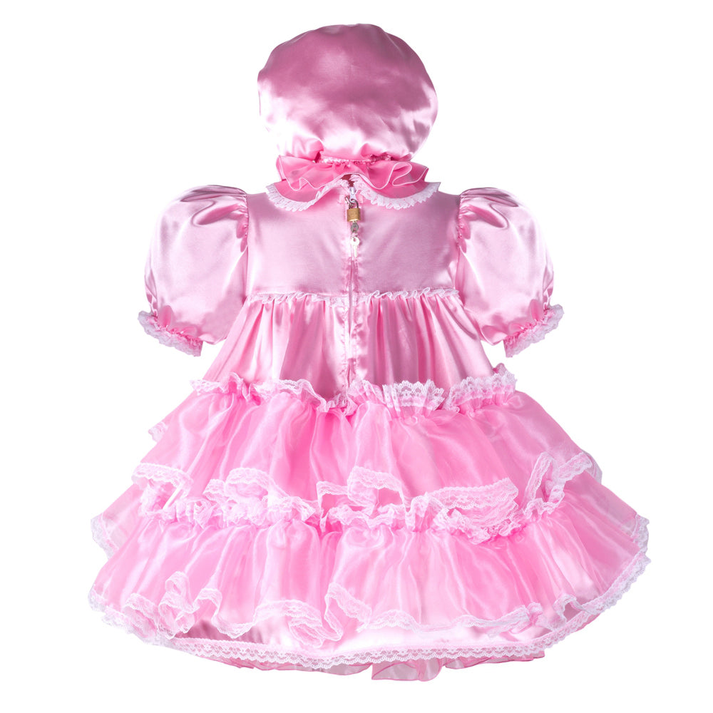 pink satin organza dress G2363