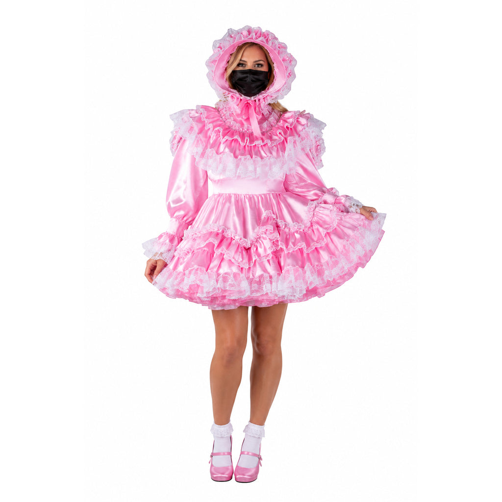 pink satin dress G2364