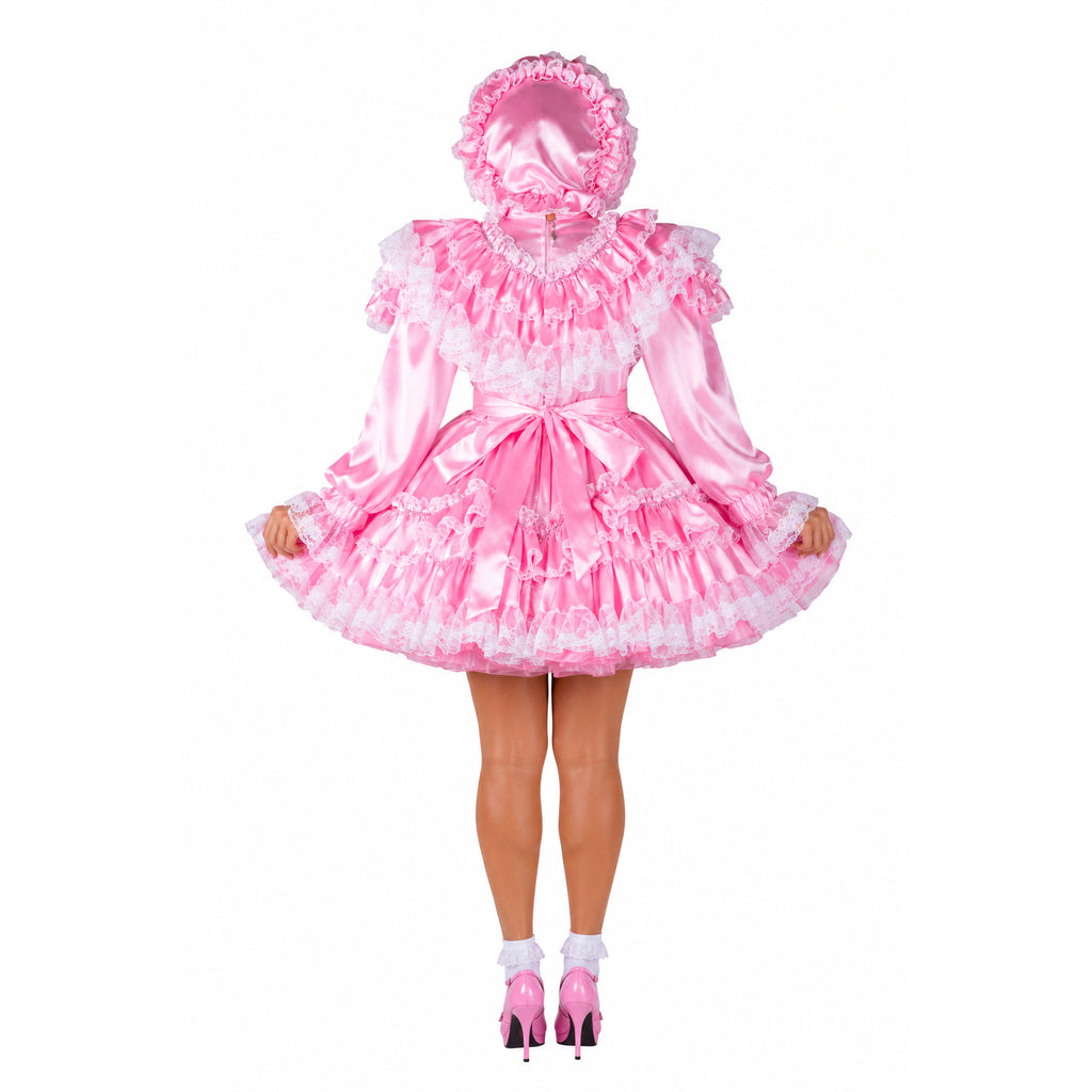 pink satin dress G2364
